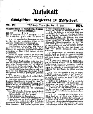 Amtsblatt für den Regierungsbezirk Düsseldorf Donnerstag 12. Mai 1870