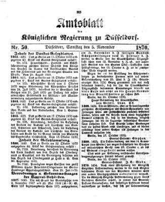 Amtsblatt für den Regierungsbezirk Düsseldorf Samstag 5. November 1870