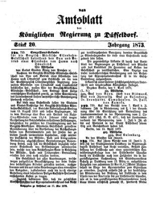 Amtsblatt für den Regierungsbezirk Düsseldorf Samstag 17. Mai 1873