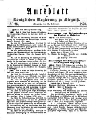Amts-Blatt der Preußischen Regierung zu Liegnitz Samstag 19. Februar 1870
