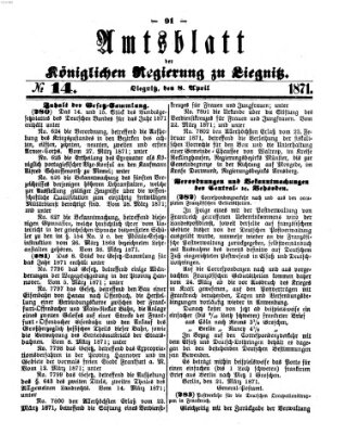 Amts-Blatt der Preußischen Regierung zu Liegnitz Samstag 8. April 1871