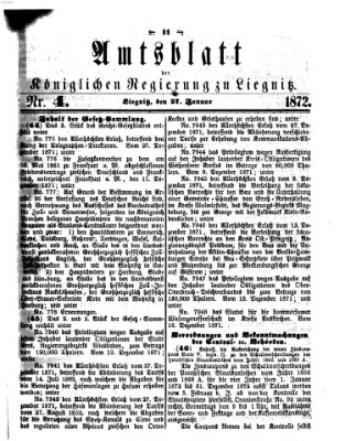 Amts-Blatt der Preußischen Regierung zu Liegnitz Samstag 27. Januar 1872
