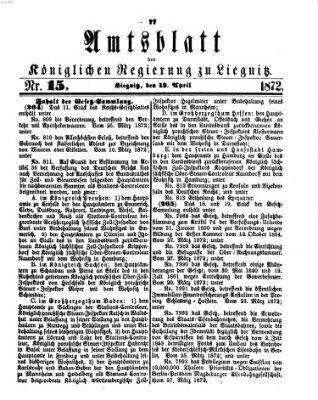 Amts-Blatt der Preußischen Regierung zu Liegnitz Samstag 13. April 1872