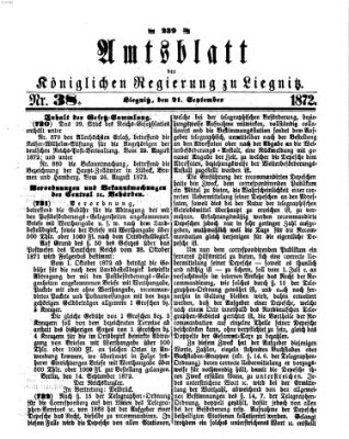Amts-Blatt der Preußischen Regierung zu Liegnitz Samstag 21. September 1872