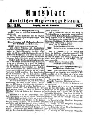 Amts-Blatt der Preußischen Regierung zu Liegnitz Samstag 29. November 1873