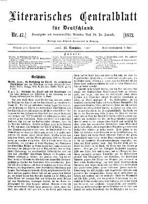 Literarisches Zentralblatt für Deutschland Samstag 23. November 1872
