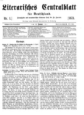 Literarisches Zentralblatt für Deutschland Samstag 4. Januar 1873