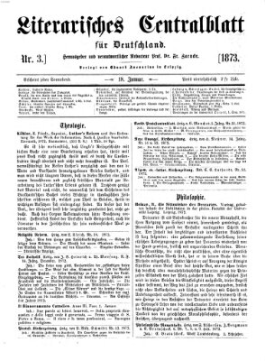 Literarisches Zentralblatt für Deutschland Samstag 18. Januar 1873
