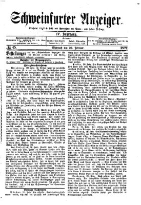 Schweinfurter Anzeiger Mittwoch 22. Februar 1871