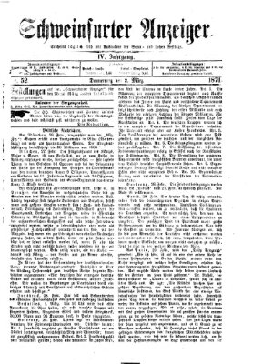 Schweinfurter Anzeiger Donnerstag 2. März 1871