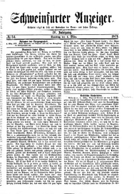 Schweinfurter Anzeiger Samstag 4. März 1871
