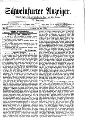 Schweinfurter Anzeiger Mittwoch 22. März 1871