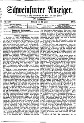 Schweinfurter Anzeiger Mittwoch 14. Juni 1871