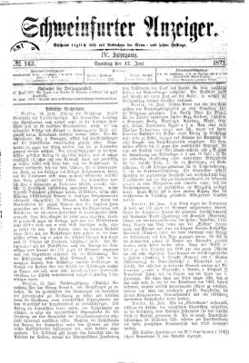 Schweinfurter Anzeiger Samstag 17. Juni 1871