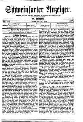 Schweinfurter Anzeiger Dienstag 20. Juni 1871