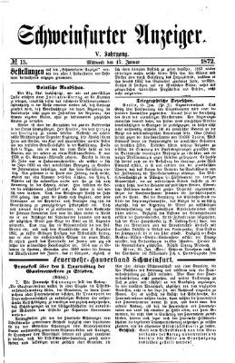Schweinfurter Anzeiger Mittwoch 17. Januar 1872