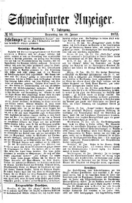 Schweinfurter Anzeiger Donnerstag 18. Januar 1872