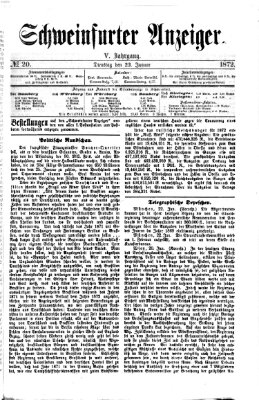 Schweinfurter Anzeiger Dienstag 23. Januar 1872