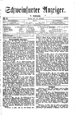 Schweinfurter Anzeiger Freitag 16. Februar 1872
