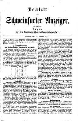 Schweinfurter Anzeiger Samstag 17. Februar 1872