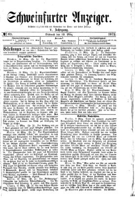 Schweinfurter Anzeiger Mittwoch 13. März 1872