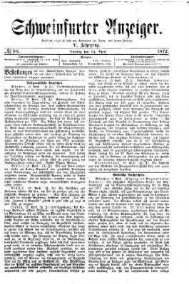Schweinfurter Anzeiger Montag 15. April 1872