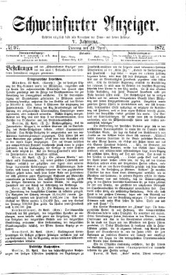 Schweinfurter Anzeiger Dienstag 23. April 1872