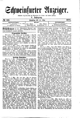 Schweinfurter Anzeiger Samstag 11. Mai 1872