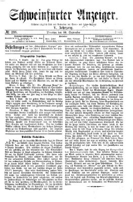 Schweinfurter Anzeiger Dienstag 10. September 1872