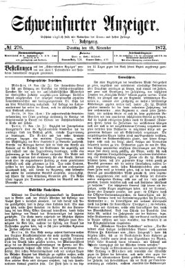 Schweinfurter Anzeiger Dienstag 19. November 1872