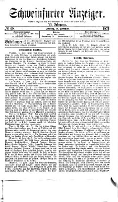 Schweinfurter Anzeiger Freitag 14. Februar 1873