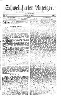 Schweinfurter Anzeiger Samstag 19. April 1873