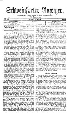 Schweinfurter Anzeiger Freitag 25. April 1873