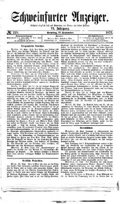 Schweinfurter Anzeiger Samstag 27. September 1873