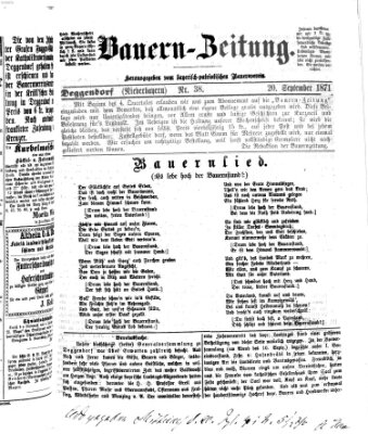 Bauern-Zeitung Mittwoch 20. September 1871