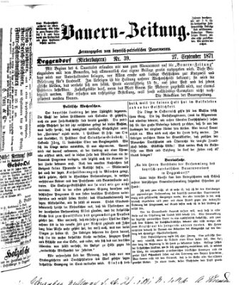 Bauern-Zeitung Mittwoch 27. September 1871
