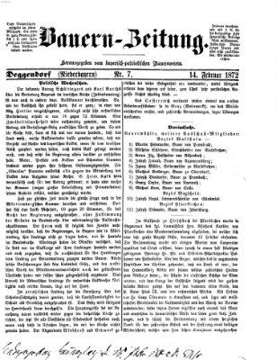 Bauern-Zeitung Mittwoch 14. Februar 1872