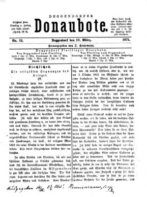 Deggendorfer Donaubote Freitag 10. März 1871