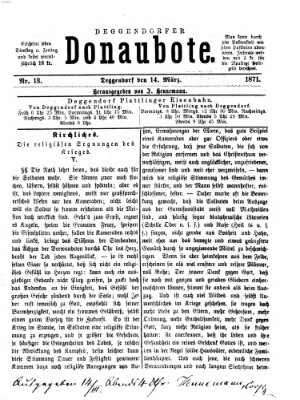 Deggendorfer Donaubote Dienstag 14. März 1871