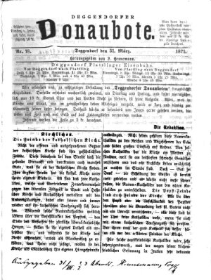 Deggendorfer Donaubote Freitag 31. März 1871