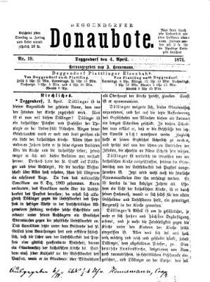 Deggendorfer Donaubote Dienstag 4. April 1871
