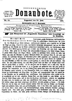 Deggendorfer Donaubote Freitag 30. Juni 1871