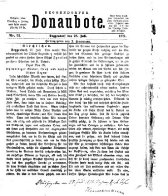Deggendorfer Donaubote Freitag 28. Juli 1871