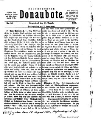 Deggendorfer Donaubote Freitag 18. August 1871
