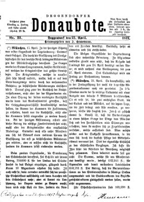 Deggendorfer Donaubote Dienstag 23. April 1872