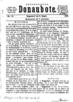 Deggendorfer Donaubote Dienstag 13. August 1872