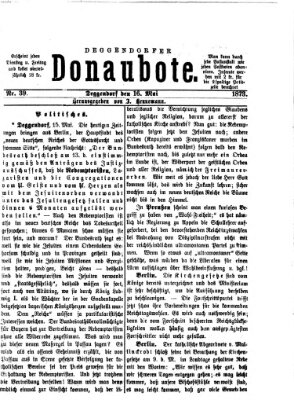 Deggendorfer Donaubote Freitag 16. Mai 1873