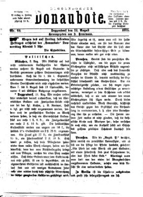 Deggendorfer Donaubote Dienstag 12. August 1873