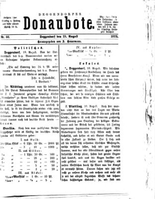 Deggendorfer Donaubote Dienstag 19. August 1873
