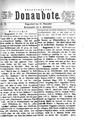 Deggendorfer Donaubote Freitag 21. November 1873
